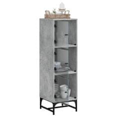 Greatstore Highboard se skleněnými dvířky betonově šedý 35 x 37 x 120 cm