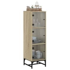 Vidaxl Highboard se skleněnými dvířky dub sonoma 35 x 37 x 120 cm