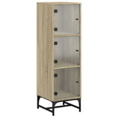 Vidaxl Highboard se skleněnými dvířky dub sonoma 35 x 37 x 120 cm