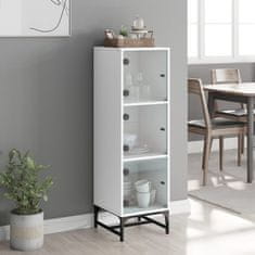 Greatstore Highboard se skleněnými dvířky bílý 35 x 37 x 120 cm