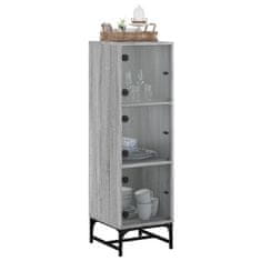 Greatstore Highboard se skleněnými dvířky šedý sonoma 35 x 37 x 120 cm