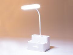 Verk 12288 LED stolní lampa s úložným boxem pro psací potřeby bílá