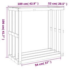 Vidaxl Venkovní stojan na dřevo voskově hnědý 109x52x106 cm borovice