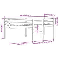 Vidaxl Patrová postel voskově hnědá 75 x 190 cm masivní borové dřevo