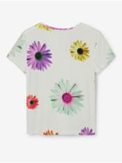 Desigual Bílé holčičí květované tričko Desigual Danerys 110-116