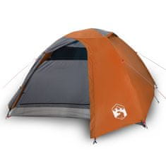 Vidaxl Kempingový stan pro 4 šedý a oranžový 267x272x145 cm taft 185T