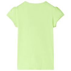 Vidaxl Dětské tričko neonově žluté 128