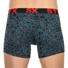 Styx Pánské boxerky long art sportovní guma doodle (U1256/2) - velikost XXL