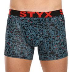 Styx Pánské boxerky long art sportovní guma doodle (U1256/2) - velikost XXL