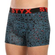 Styx Pánské boxerky long art sportovní guma doodle (U1256/2) - velikost XXL