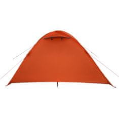 Vidaxl Kempingový stan pro 4 šedý a oranžový 300x250x132 cm taft 185T