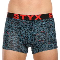 Styx Pánské boxerky art sportovní guma doodle (G1256/2) - velikost XL