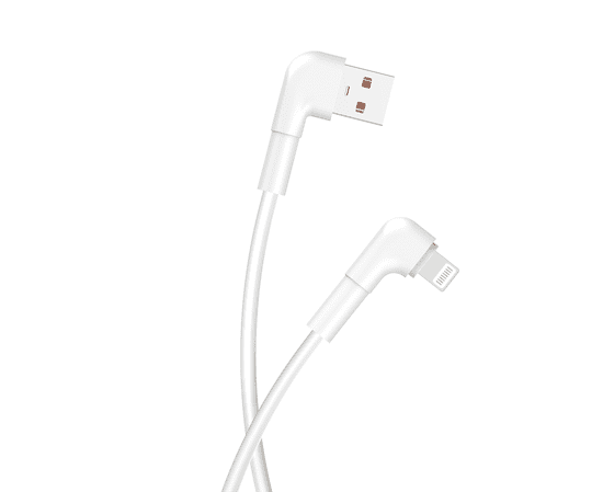 maXlife MXUC-09 úhlový kabel USB - Lightning 1,0 m 2,4A bílá (OEM0101207)