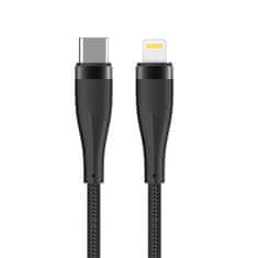 maXlife MXUC-08 kabel USB-C - Lightning 1,0 m 27W černý nylon (OEM0101188)