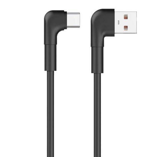 maXlife MXUC-09 úhlový kabel USB - USB-C 1,0 m 3A černá (OEM0101208)