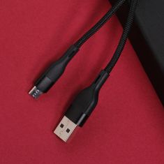 maXlife MXUC-07 kabel USB - microUSB 1,0 m 2,4A černý nylon (OEM0101186)