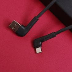 maXlife MXUC-09 úhlový kabel USB - USB-C 1,0 m 3A černá (OEM0101208)