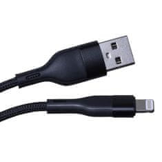 maXlife MXUC-07 kabel USB - Lightning 1,0 m 2,4A černý nylon (OEM0101185)