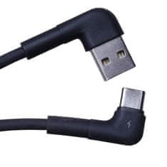 maXlife MXUC-09 úhlový kabel USB - USB-C 1,0 m 3A černá (OEM0101208)