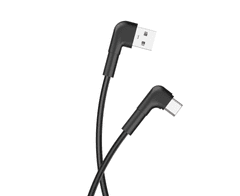 maXlife MXUC-09 úhlový kabel USB - USB-C 1,0 m 3A černá (OEM0101208)