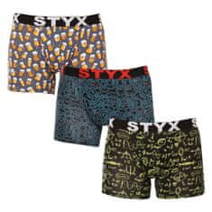 Styx 3PACK pánské boxerky long art sportovní guma vícebarevné (3U12672/2) - velikost XL