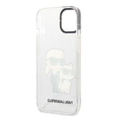 Karl Lagerfeld  IML Glitter Karl and Choupette NFT Zadní Kryt pro iPhone 13 Transparent