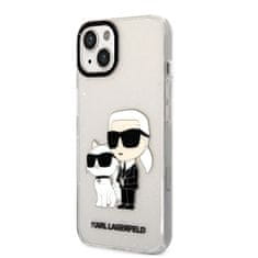 Karl Lagerfeld  IML Glitter Karl and Choupette NFT Zadní Kryt pro iPhone 13 Transparent