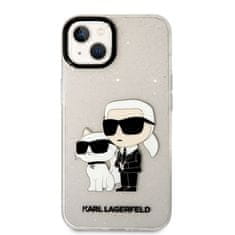 Karl Lagerfeld  IML Glitter Karl and Choupette NFT Zadní Kryt pro iPhone 13 Transparent