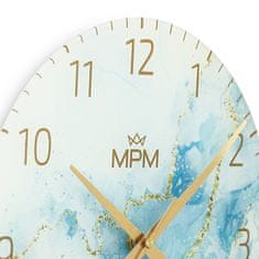 MPM QUALITY Nástěnné skleněné hodiny Onyx E09.4375