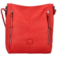 Paolo Bags Trendová dámská koženková crossbody Rena, červená