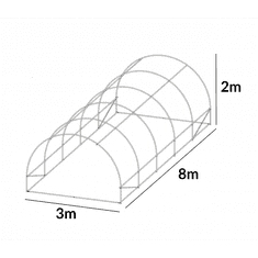 4iQ Group Zahradní Fóliovník PREMIUM 3x8m 24m2 BÍLÝ