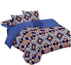 Bavlissimo 7-dílné povlečení Mexiko bavlna/mikrovlákno modrá oranžová 140x200 na dvě postele