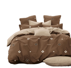 Bavlissimo 7-dílné povlečení surprise bavlna/mikrovlákno hnědá šedá 140x200 na dvě postele