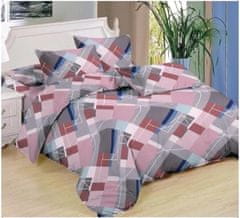 Bavlissimo 7-dílné povlečení geom.vzor bavlna/mikrovlákno růžová šedá 140x200 na dvě postele