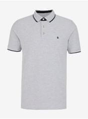 Jack&Jones Šedé žíhané polo tričko Jack & Jones Paulos XXL