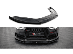 Maxton Design spoiler pod přední nárazník pro Audi A6 C7, černý lesklý plast ABS, vzhled RS6