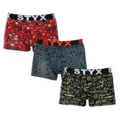 Styx 3PACK pánské boxerky art sportovní guma vícebarevné (3G12612) - velikost M