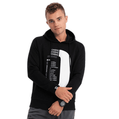 OMBRE Pánská mikina HOODIE s potiskem V3 OM-SSPS-0152 černá MDN124616 L