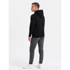 OMBRE Pánská mikina HOODIE s potiskem V3 OM-SSPS-0152 černá MDN124616 L