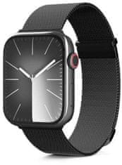 EPICO ocelový pásek Milanese+ pro Apple Watch 42/44/45/49mm, černá