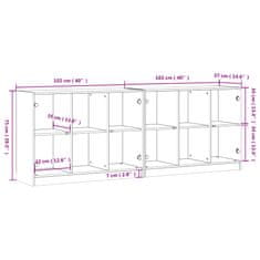 Vidaxl Knihovna s dvířky betonově šedá 204x37x75 cm kompozitní dřevo