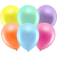 PartyDeco Metalické balónky 23cm 100ks barevné -