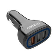 DUDAO Rychlé nabíjení 3.0 QC3.0 2,4A 18W 3x USB nabíječka do auta černá R7S Dudao