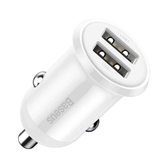 BASEUS Nabíječka do auta 2x USB 48 A bílá CCALLP-02 Baseus