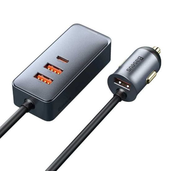 BASEUS Nabíječka do auta 3x USB/USB-C 120W PPS Quick ChargePD šedá CCBT-B0G Baseus