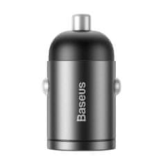 BASEUS Chytrá nabíječka do auta USB-C 30W QC 3.0 PD 3.0 šedá Baseus