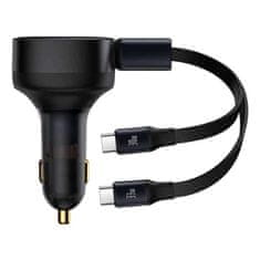 BASEUS Nabíječka do auta 2v1 33W 2x USB C samec Enjoyment - černá Baseus