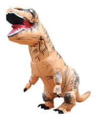 KIK T-REX Hnědý nafukovací kostým dinosaura 1,5-1,9 m KX7454