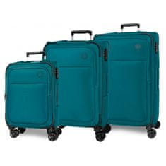 Joummabags MOVEM Atlanta Verde, Sada luxusních textilních cestovních kufrů, 77cm/66cm/55cm, 5318425