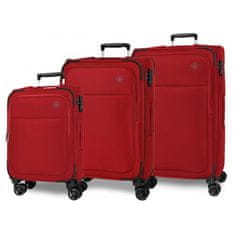 Joummabags MOVEM Atlanta Red, Sada luxusních textilních cestovních kufrů, 77cm/66cm/55cm, 5318424